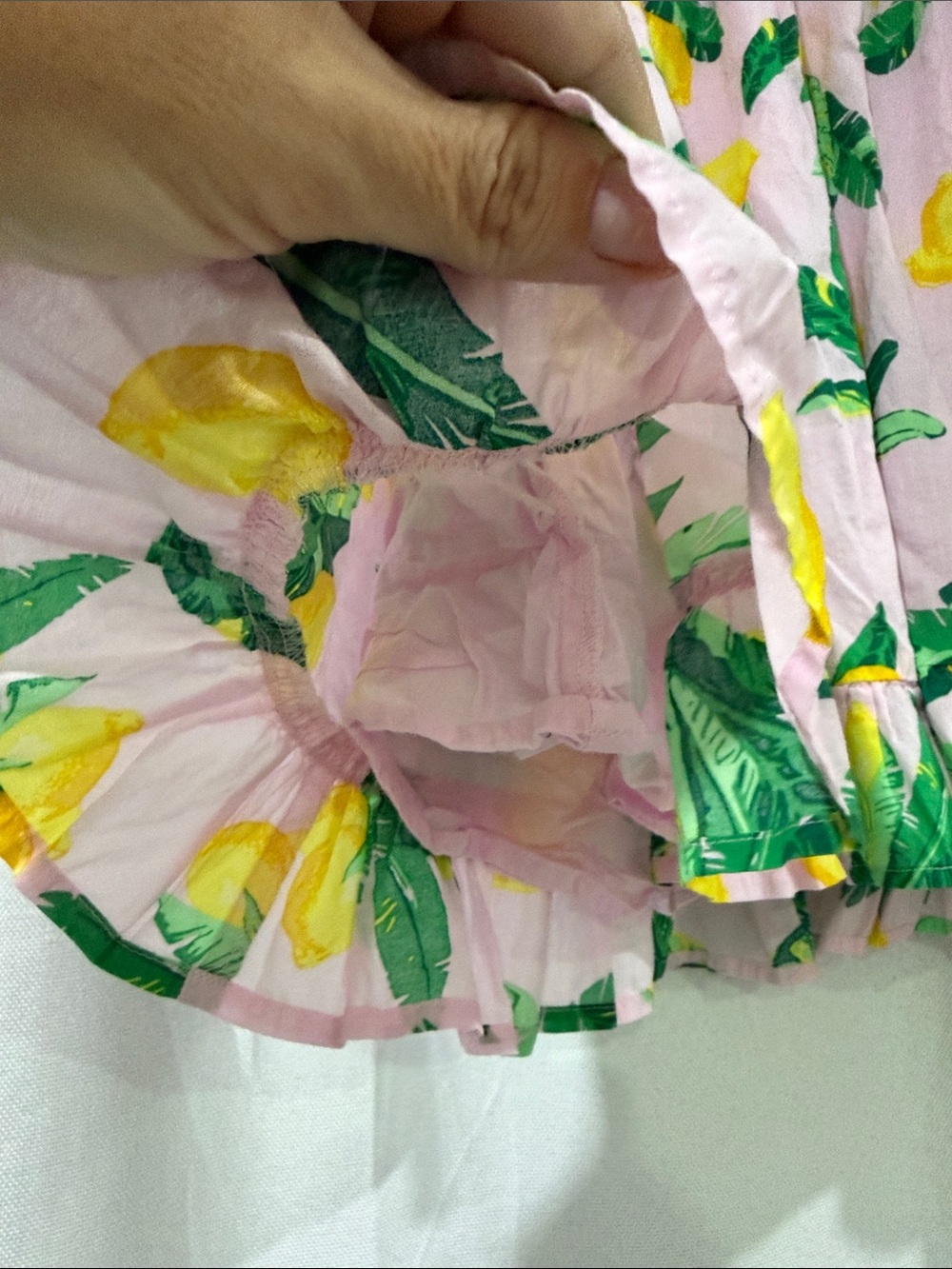 Crewcuts Pink Lemon-Print Ruffle Sundress - Picture 6 of 6
